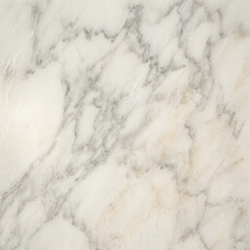 White marble with feathered grey veins