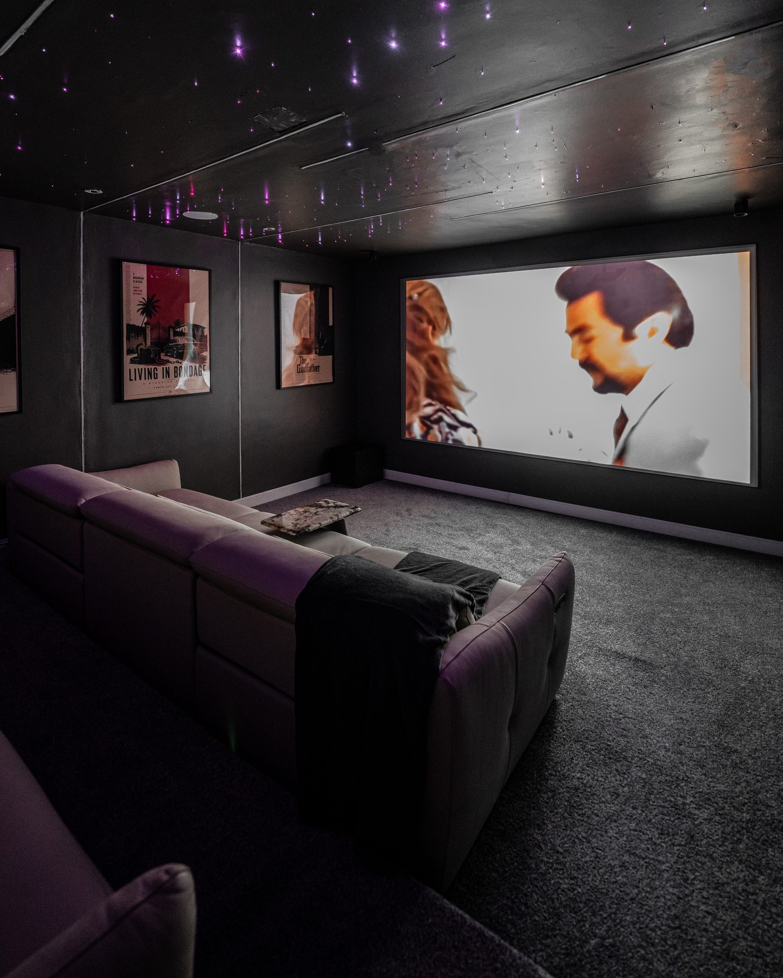 The cinema with the screen on
